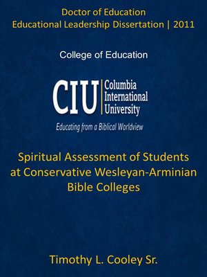 cover image of Spiritual Assessment of Students at Conservative Wesleyan-Arminian Bible Colleges
